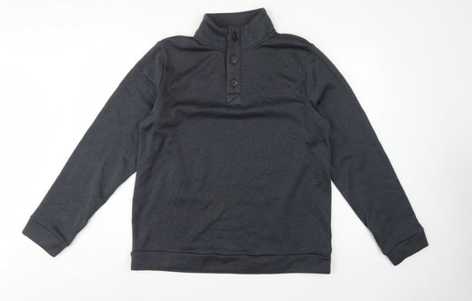Rohan Men’s Grey M Henley High Neck Fleece Lined Sweatshirt