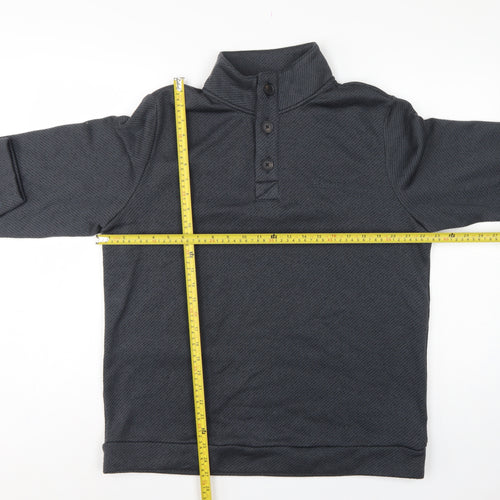 Rohan Men’s Grey M Henley High Neck Fleece Lined Sweatshirt