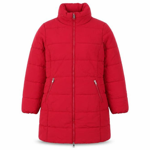 M&S Women’s Red UK 14 Long Quilted Puffer Coat Zip