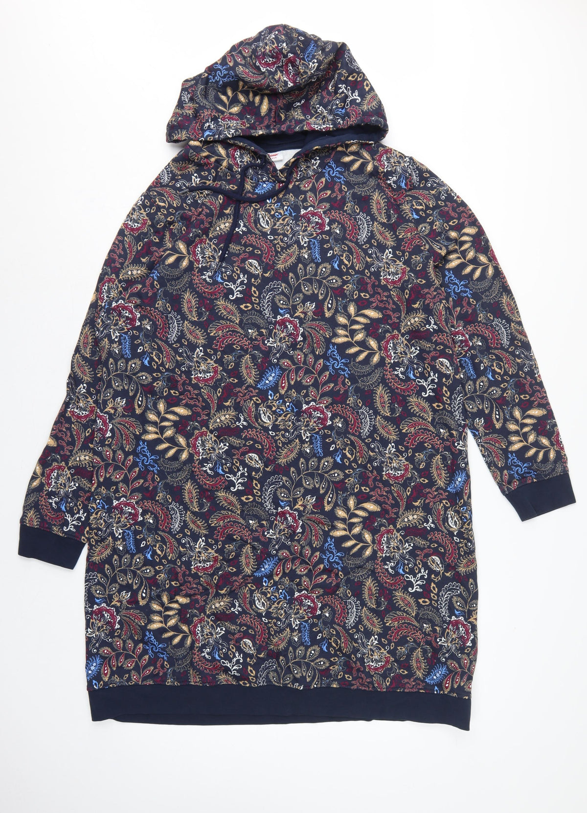 John Baner Women’s Multicoloured Paisley Hooded Jumper Dress UK 22