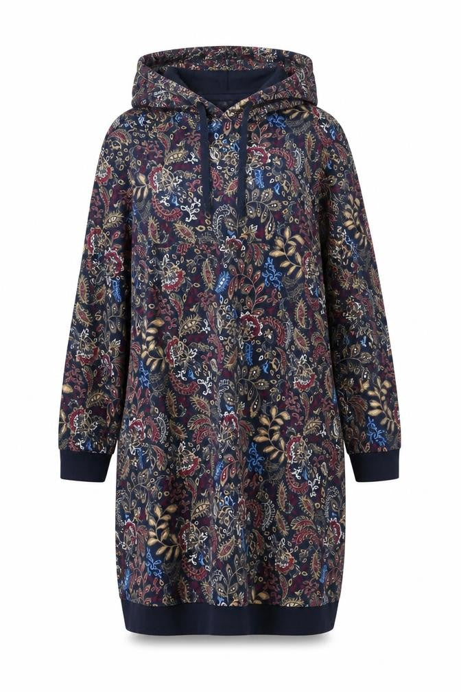 John Baner Women’s Multicoloured Paisley Hooded Jumper Dress UK 22