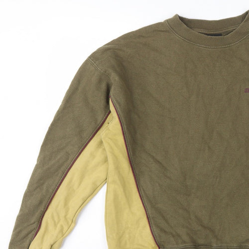 Iets Frans Mens Green Yellow Logo Colourblock Sweatshirt Size S Pullover