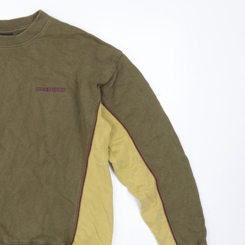 Iets Frans Mens Green Yellow Logo Colourblock Sweatshirt Size S Pullover
