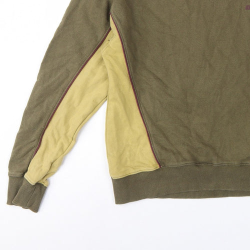 Iets Frans Mens Green Yellow Logo Colourblock Sweatshirt Size S Pullover
