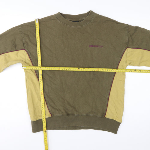 Iets Frans Mens Green Yellow Logo Colourblock Sweatshirt Size S Pullover