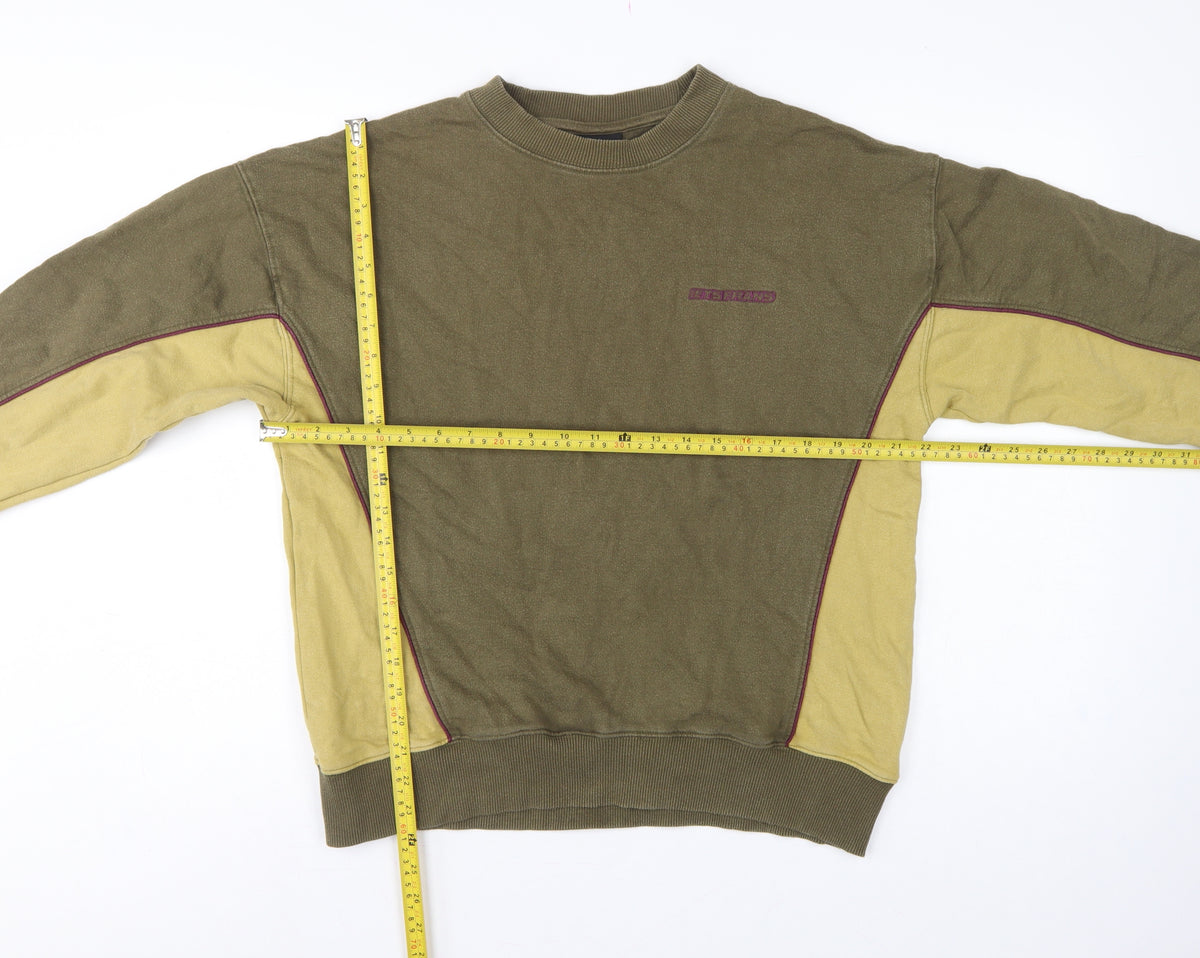 Iets Frans Mens Green Yellow Logo Colourblock Sweatshirt Size S Pullover