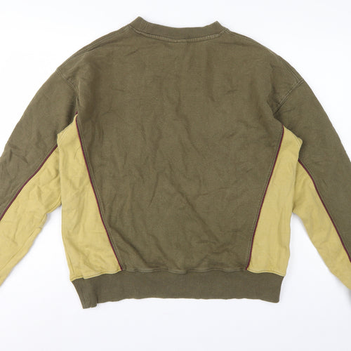Iets Frans Mens Green Yellow Logo Colourblock Sweatshirt Size S Pullover