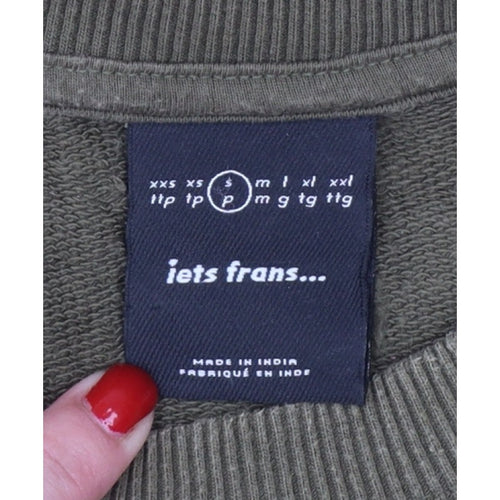 Iets Frans Mens Green Yellow Logo Colourblock Sweatshirt Size S Pullover