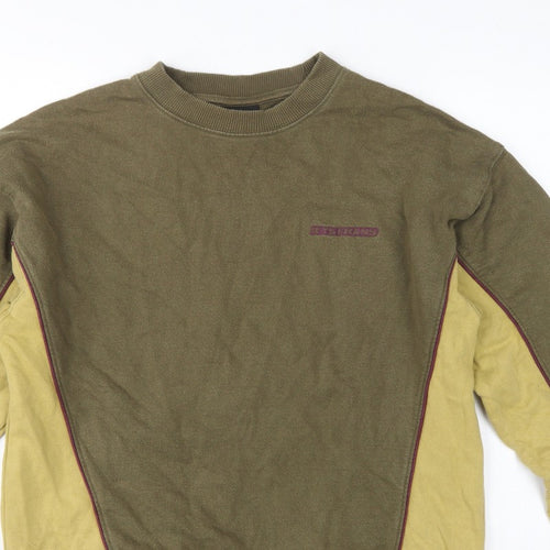 Iets Frans Mens Green Yellow Logo Colourblock Sweatshirt Size S Pullover