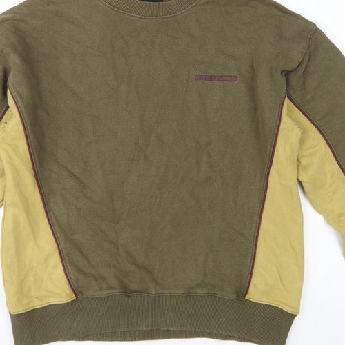 Iets Frans Mens Green Yellow Logo Colourblock Sweatshirt Size S Pullover