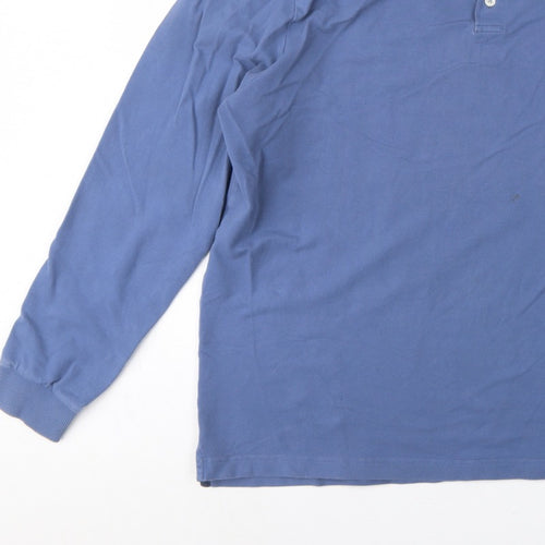 Joules Men Blue XL Collared Henley Sweatshirt Embroidered Logo