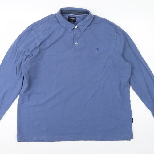 Joules Men Blue XL Collared Henley Sweatshirt Embroidered Logo