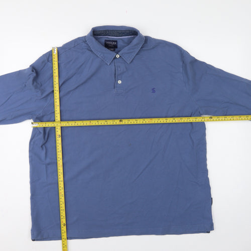 Joules Men Blue XL Collared Henley Sweatshirt Embroidered Logo