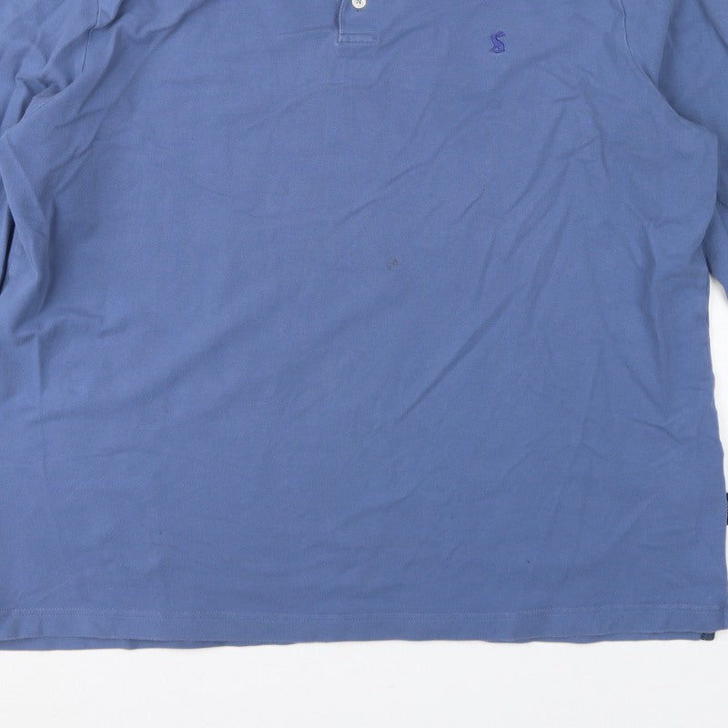 Joules Men Blue XL Collared Henley Sweatshirt Embroidered Logo