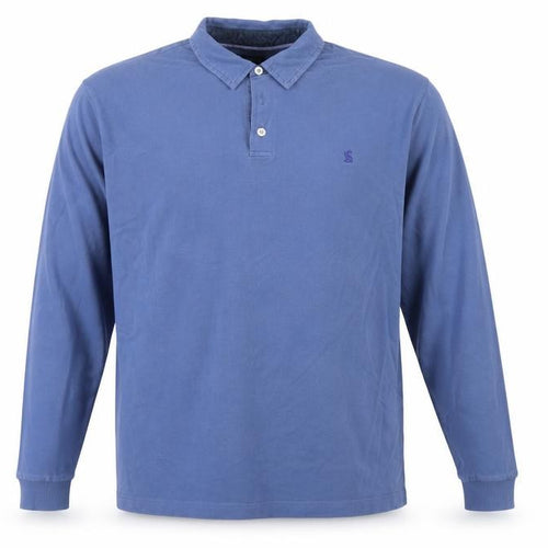 Joules Men Blue XL Collared Henley Sweatshirt Embroidered Logo