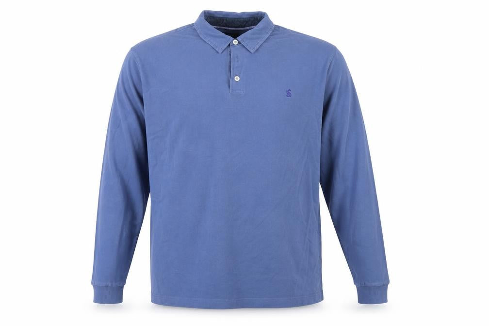 Joules Men Blue XL Collared Henley Sweatshirt Embroidered Logo