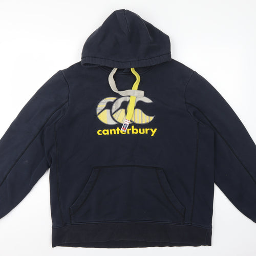 Canterbury Men’s Blue XL Pullover Hoodie Rugby Logo Pocket