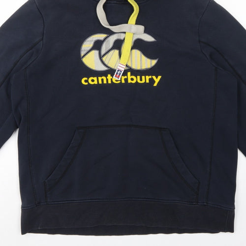 Canterbury Men’s Blue XL Pullover Hoodie Rugby Logo Pocket
