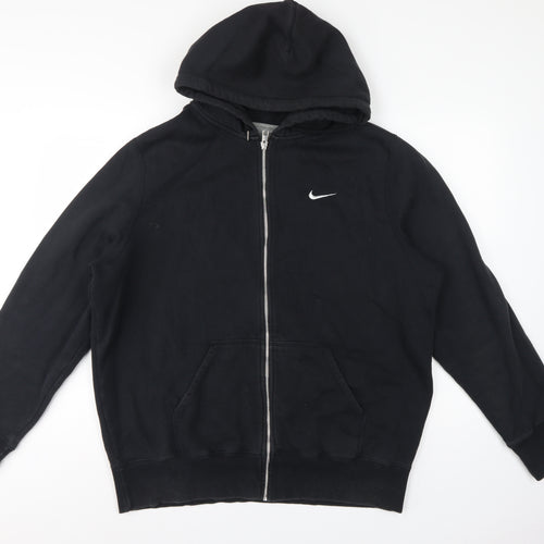 Nike Men’s Black 2XL Full Zip Hooded Fleece Logo Hoodie