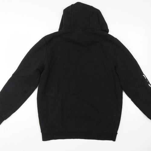 Puma Men’s Black M Pullover Hoodie Logo Tape Sleeve Pockets