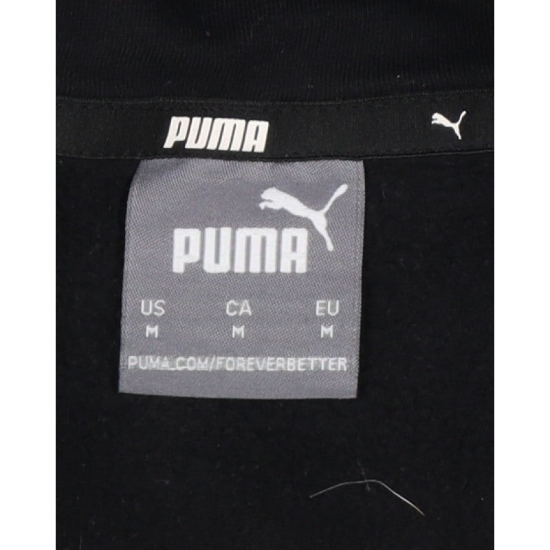 Puma Men’s Black M Pullover Hoodie Logo Tape Sleeve Pockets