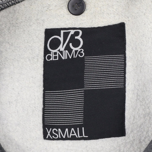 dB Denim 73 Men’s Grey Black XS Varsity Snap Sweatshirt Jacket