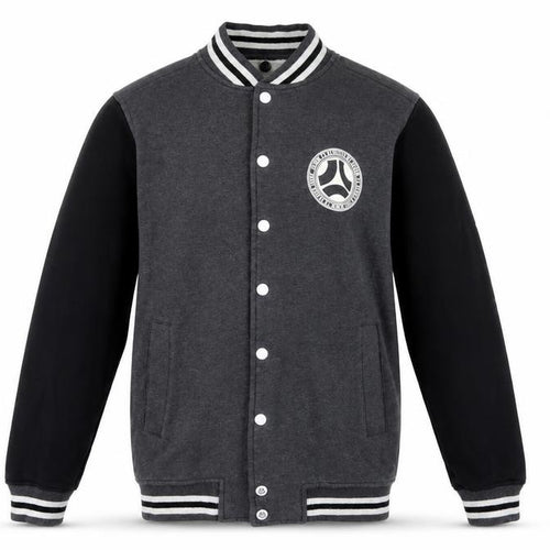 dB Denim 73 Men’s Grey Black XS Varsity Snap Sweatshirt Jacket