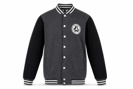 dB Denim 73 Men’s Grey Black XS Varsity Snap Sweatshirt Jacket