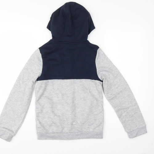 Slazenger Boys Grey Navy Colourblock Full Zip Hoodie Age 13 Years