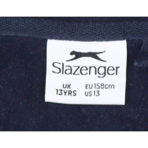 Slazenger Boys Grey Navy Colourblock Full Zip Hoodie Age 13 Years