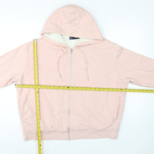Marks and Spencer Women Pink L Full Zip Sherpa Lined Hooded Hoodie