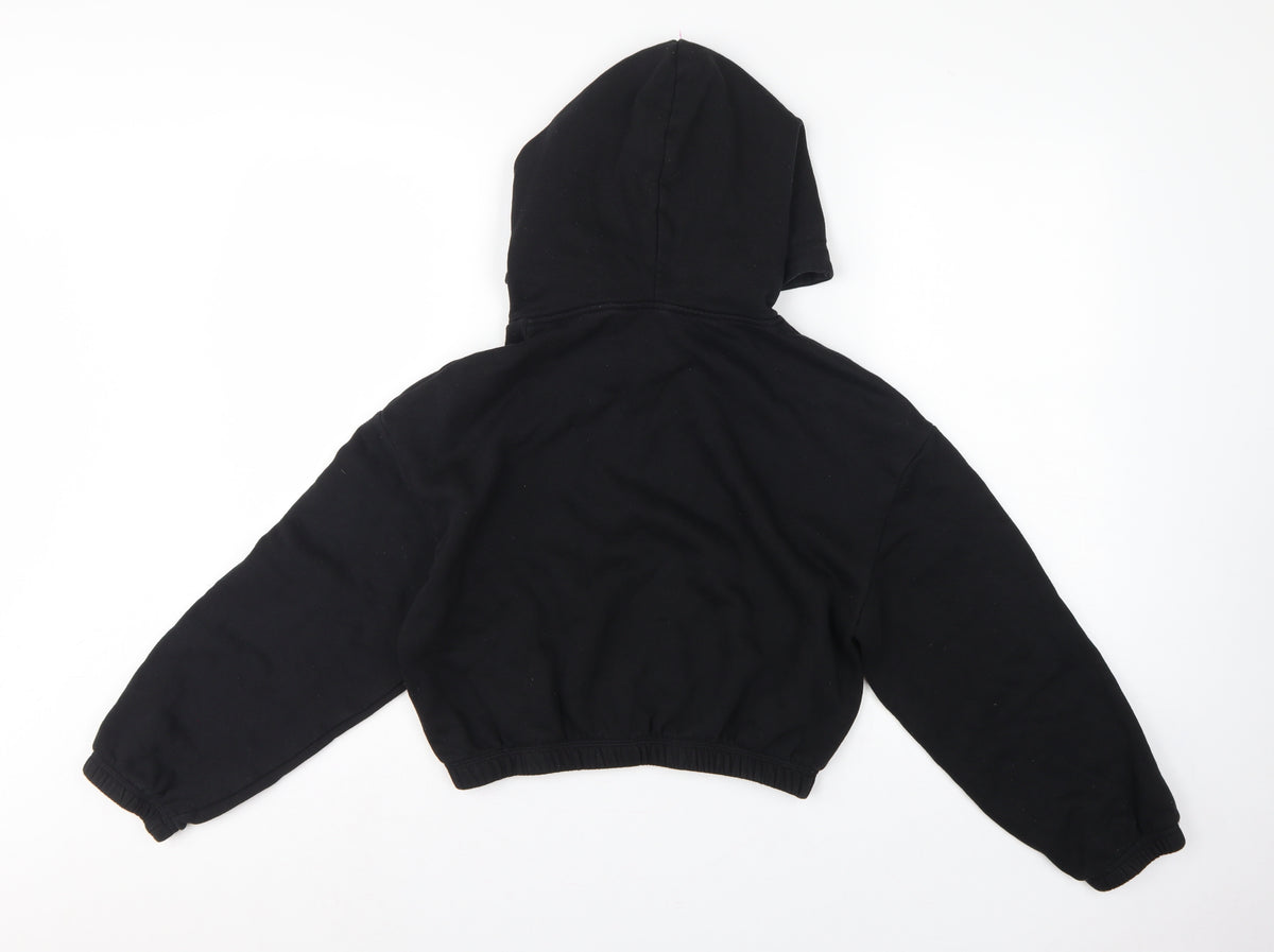 Brand and care label for Zara Women Black S Cropped Pullover Hooded Sweatshirt