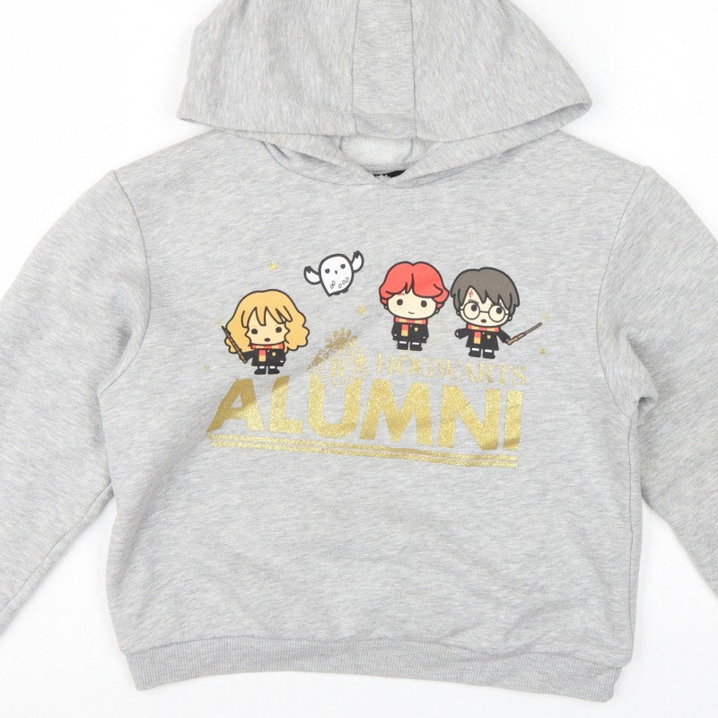 Primark Girls Grey 10-11 Years Harry Potter Alumni Graphic Pullover Hoodie
