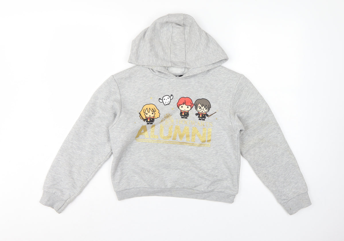 Primark Girls Grey 10-11 Years Harry Potter Alumni Graphic Pullover Hoodie