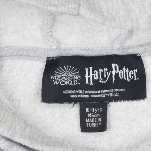 Primark Girls Grey 10-11 Years Harry Potter Alumni Graphic Pullover Hoodie