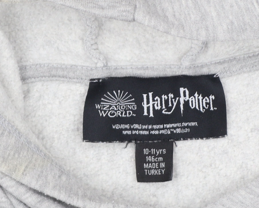 Primark Girls Grey 10-11 Years Harry Potter Alumni Graphic Pullover Hoodie