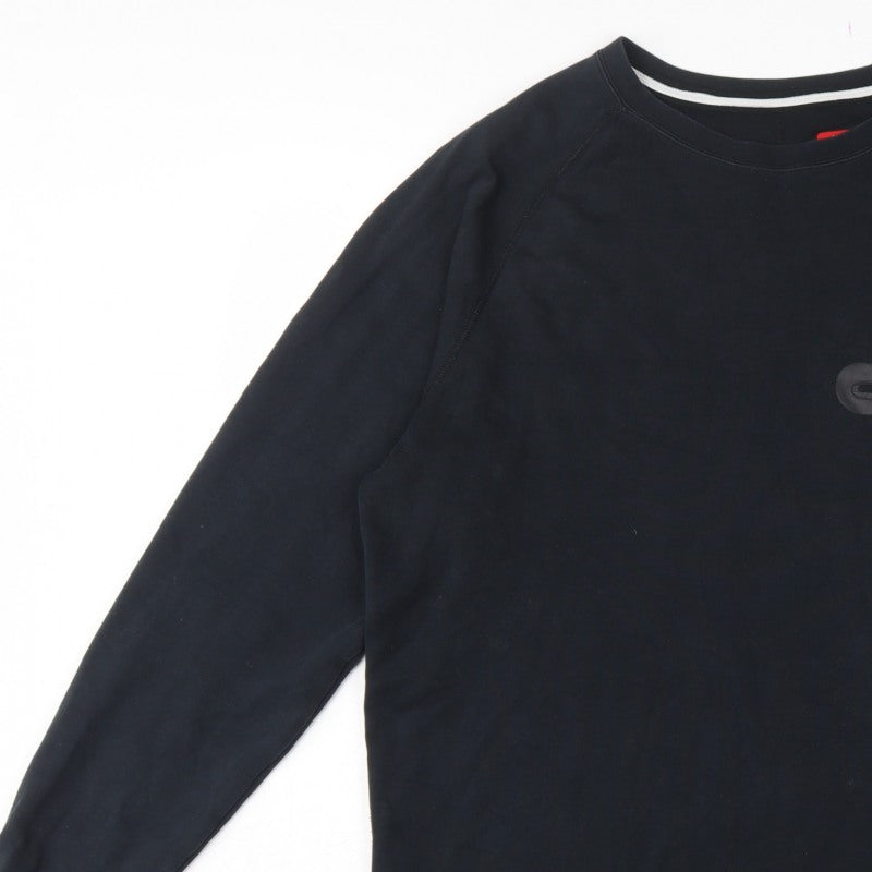 Nike Men’s Black L Crew Neck Pullover Sweatshirt Logo Zip Pocket