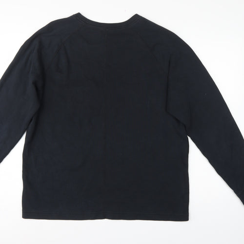 Nike Men’s Black L Crew Neck Pullover Sweatshirt Logo Zip Pocket