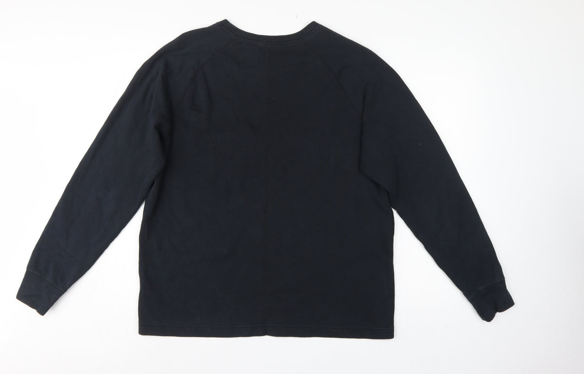 Nike Men’s Black L Crew Neck Pullover Sweatshirt Logo Zip Pocket