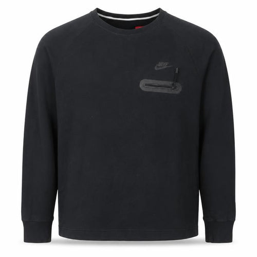 Nike Men’s Black L Crew Neck Pullover Sweatshirt Logo Zip Pocket