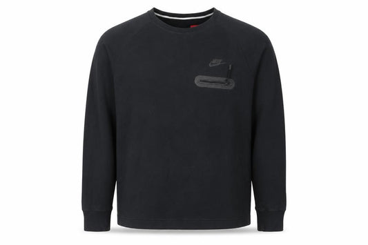Nike Men’s Black L Crew Neck Pullover Sweatshirt Logo Zip Pocket