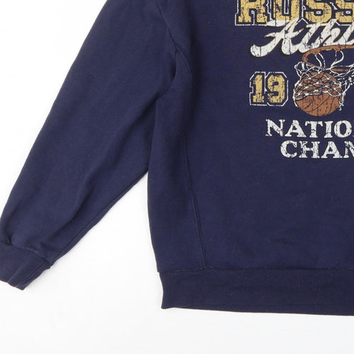 Russell Athletic Unisex Adults Blue M Pullover Basketball Graphic Sweatshirt