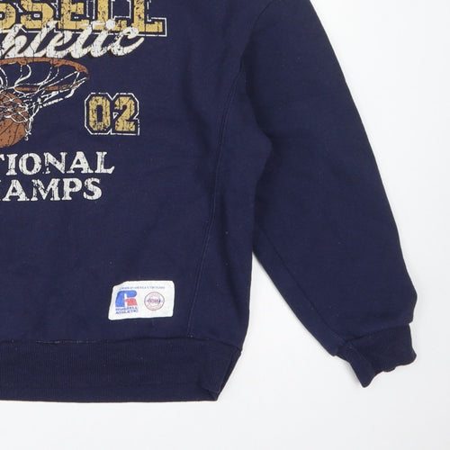 Russell Athletic Unisex Adults Blue M Pullover Basketball Graphic Sweatshirt