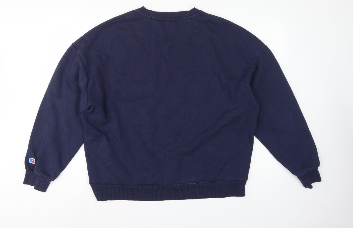 Russell Athletic Unisex Adults Blue M Pullover Basketball Graphic Sweatshirt