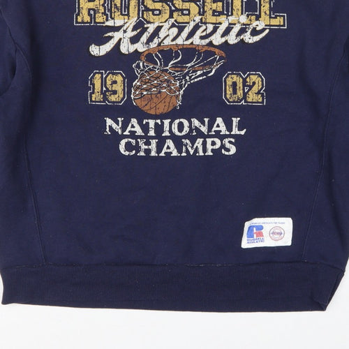Russell Athletic Unisex Adults Blue M Pullover Basketball Graphic Sweatshirt