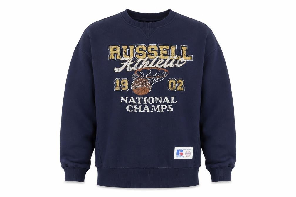 Russell Athletic Unisex Adults Blue M Pullover Basketball Graphic Sweatshirt