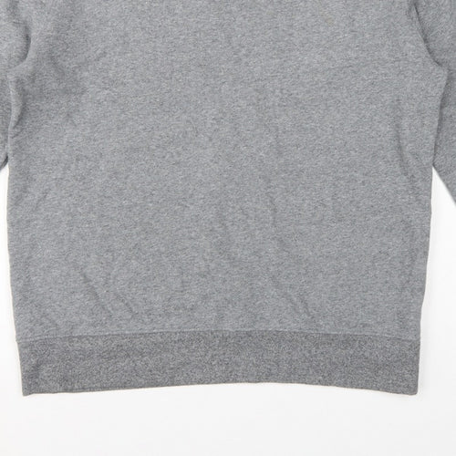 Marks and Spencer Men Grey L Crew Neck Pullover Sweatshirt Cotton