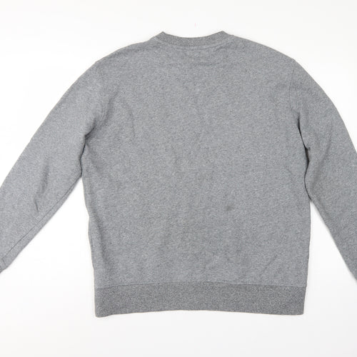 Marks and Spencer Men Grey L Crew Neck Pullover Sweatshirt Cotton