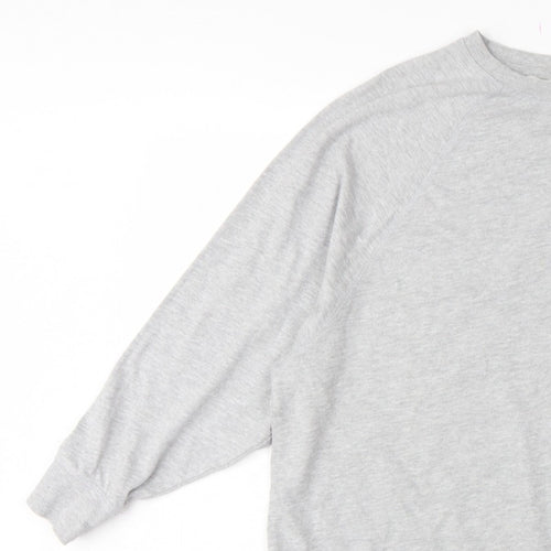 Zara Women Grey L Pullover Crew Neck Raglan Sleeve Sweatshirt