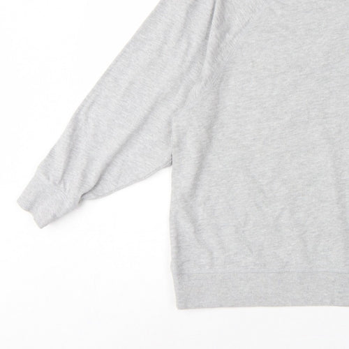 Zara Women Grey L Pullover Crew Neck Raglan Sleeve Sweatshirt